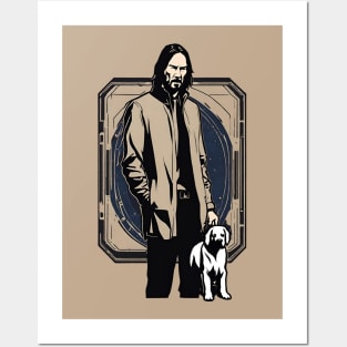 John Wick and His Trusty Dog Vintage Retro Movie Posters and Art